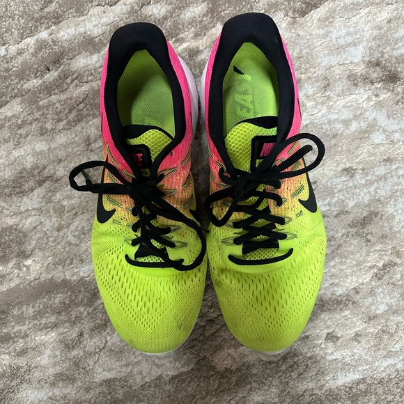 NIKE LUNARGLIDE 8 OC Neon Yellow Pink Running Training Walking Shoes - Picture 4 of 6